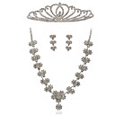 Amazing Alloy With Elegant Rhinestone Jewelry Set Including Necklace, Earrings And Tiara