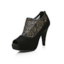 Leer naaldhak peep toe met rits feest / avond schoenen