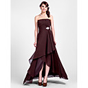 A-line Strapless Asymmetrical Chiffon Bridesmaid Dress