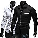 Men's Basic Contrast Color Long Sleeve Shirt