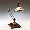 60W Vintage Tiffany Glas Licht met Resin standaard en verstelbare arm
