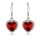 Charming Heart Alloy Crystal Drop Earrings(More Colors)