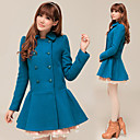 Vrouwen Drop Taille Wol Jas