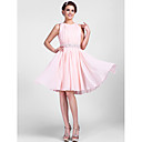 A-line Jewel Knee-length Chiffon Cocktail Dress