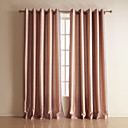 (Deux panneaux) couleur ombre salle de polyester à rayures assombrissement rideaux