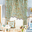 (Two Panels) Traditional Floral Cotton Energy Saving Curtains