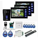 New 7 "Panneau Video System Door phone tactile avec 3 moniteurs (télécommandes RFID, serrure magnétique, télécommande)
