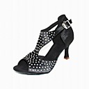 Satin supérieure latine / danse de salon Chaussures Femmes personnalisés avec strass (plus de couleurs)