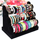 There Layers Plastic And Flannel Women's Jewelry Box