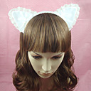 Witte katoenen Kattenoren Classic Lolita hoofdband
