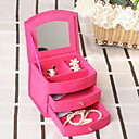 There Layers Fan-shaped Lastics And Flannelette Women's Jewelry Box
