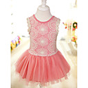 Pretty Sleeveless Cotton/Tulle Wedding/Evening Flower Girl Dress