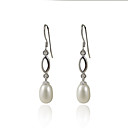 Fashion 925 Sterling Silver Pearl Drop Earrings