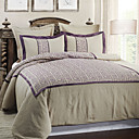 Conjunto de 5 Roxo Fret Bordados Roupa Conjunto Capa de edredon