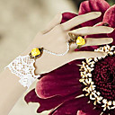 Handmade Yellow Rose White Lace clássico Lolita Pulseira