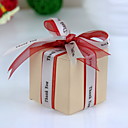 Square Ivory Favor Box With "Thank You" Ribbon (Set of 12)