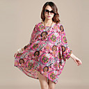 Women's Chiffon Plus Size Print Blouse(Bust:Up to 200cm)