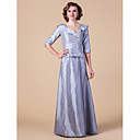 Sheath/Column V-neck Floor-length Taffeta Mother of the Bride Dress