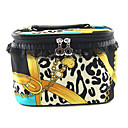 Make up/Cosmetic Bag with Mirror Yellow Lace Leopard Chain Pattern(Random Color,19x13x12cm)
