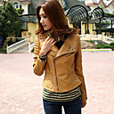 Long Sleeve Collarless PU Casual/Party Jacket