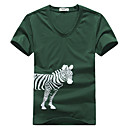 Men's V Neck Zebra Short Sleeve T-Shirt