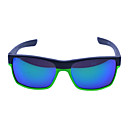Unisex Blue Revo Lens Black & Green Frame Square zonnebril