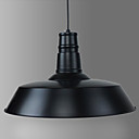 Luz pendiente moderna 60W con Negro Sombra Metal en estilo de país
