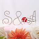 strass bruid & bruidegom de initialen van cake topper
