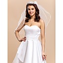 Beautiful 2 Layers Elbow Length Wedding Veil with Floral Hoop