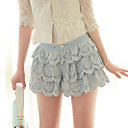 Frauen Layered Lace Crochet Shorts