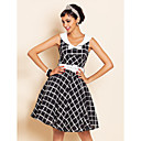 TS VINTAGE Check Pattern Bow Swing-Kleid