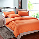 4PCS Orange & Khaki Print Cotton Duvet Cover Set