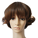 Capless synthétique cheveux bruns bouclés perruque de cheveux