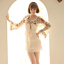 Women's Vintage Verstoorde bloemenprint Puff Sleeve zon-proof Coat
