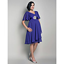 A-line V-neck Knee-length Chiffon Maternity Bridesmaid Dress