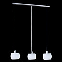 120W Artistic Pendant Light with 3 Lights and Etched Glass Shades Down