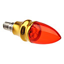 E14 3W 240LM Red White Light Golden Shell LED Candle Bulb (85-265V)