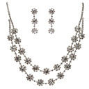 Fantastische legering en strass sieraden set inclusief ketting en oorbellen