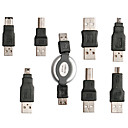 7-in-1 Multi-function Portable 1394 Computer Camera/MP3 Adapter USB Set for Travelling(Black)