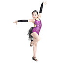 Desempenho dancewear viscose com brilho lantejoulas vestido de dança latina para crianças