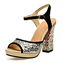 Mooie lakleder En Sequin Chunky Heel sandalen feest / avond schoenen (meer kleuren)