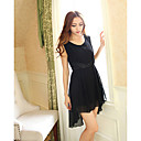 Women's High Low Chiffon Pleated Dress