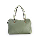 EASTIDE Light Green Veins Solid Color Cow Leather Tote