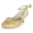 Lace Upper Spool Heel Closed Toe With Rhinestone Wedding Bridal Shoes More Colors Available