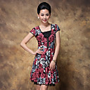Tagebuch besten Fashion Red Rose Drucken und Färben Design Große Hem Kleid