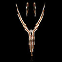 Gorgeous Tschechischen Strass Und Schmuck-Set einschließlich Kette und Ohrringe in Gold