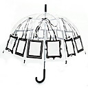 Rammemønsteret Transparent PVC Umbrella Med Chrome Ferdig Stand