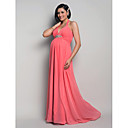 Sheath/Column Halter Floor-length Chiffon Maternity Evening Dress