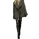 Frauen eleganter Revers Doppel Breast Coat