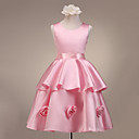 Bella senza maniche da sposa / abito da sera Satin Flower Girl